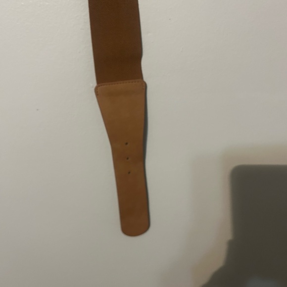 Gold and Tan Belt with Oval Buckles main image 4